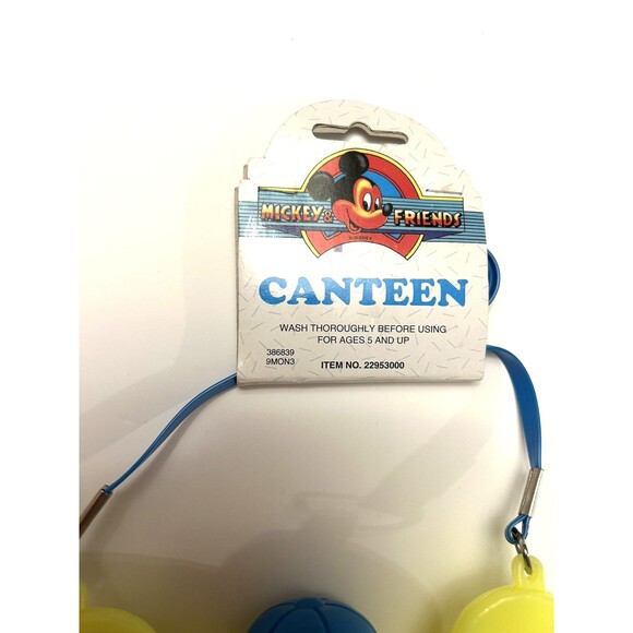 Mickey Mouse & Friends Yellow Canteen Blue Cap Vintage Disney NEW with TAG - Picture 9 of 10